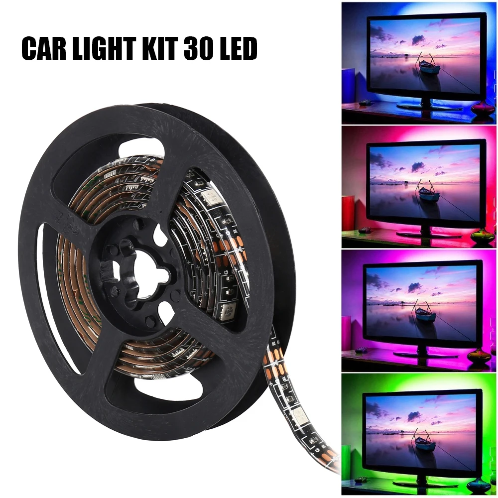 Светодиодная лента для салона автомобиля 30 светодиодов USB 5 В|Декоративная лампа|