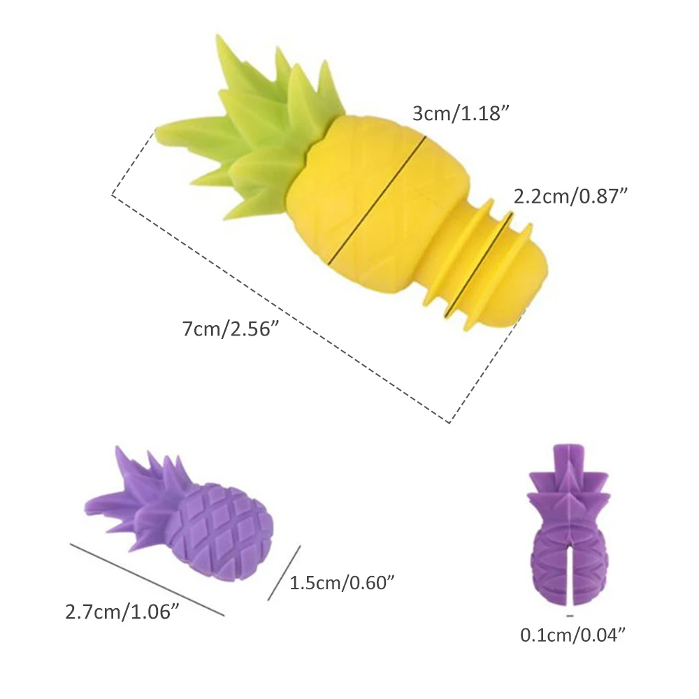 

7PC Silicone Bottle Stopper For Bottles Cap Wine Cork Silicone Caps Pineapple Fresh-Keeping Gel Cork Bar Fast Delivery Wholesale