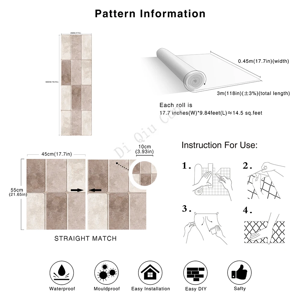 

Peel And Stick Wallpaper Beige / light Brown Brick Self-adhesive 3D Wallpaper For Bedroom Living Room Walls Home Decor Sticker