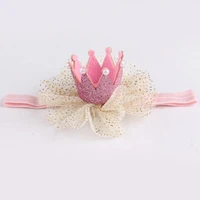 80 hot sale cute kids baby girl toddler lace crown hair band headwear headband accessories