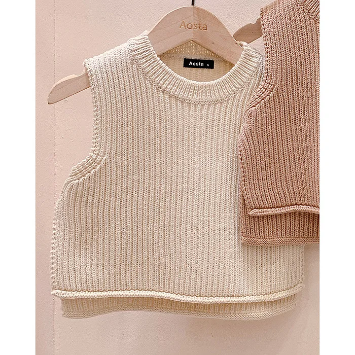 Baby Girls Sweaters Baby Girl Solid Sleeveless Pullover Vest Baby Boys Sweaters Knit Vest Kids Toddler Autumn Outerwear images - 6