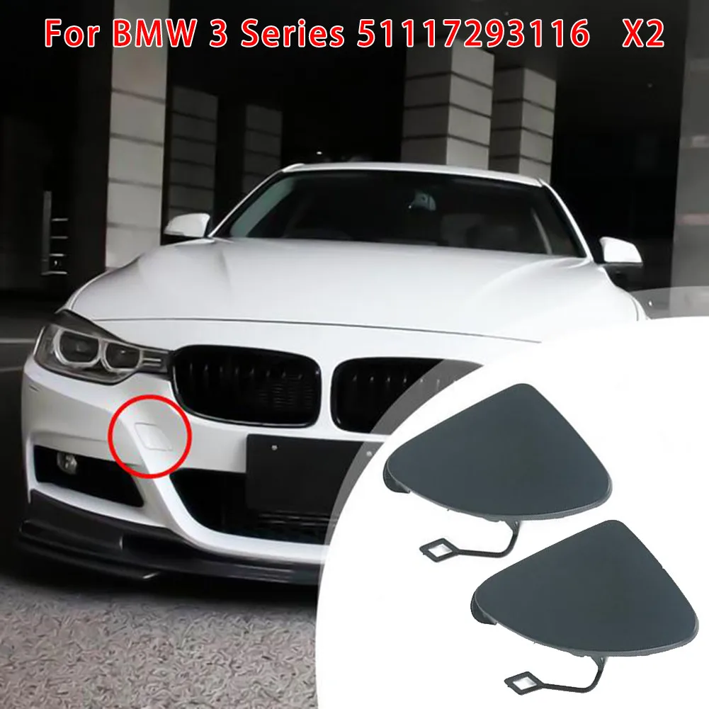 

Black Front Bumper Cap Tow Hook Decorative Eye Cover Plastic 51117293116