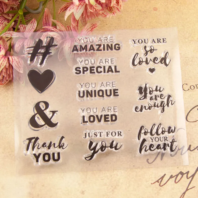 Символ текст и сердца корабль прозрачный силиконовый штамп Детский Набор для