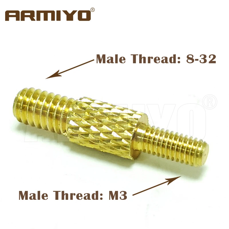Armiyo 2 шт./лот твердая латунная наружная резьба 8 32 / M3 5 40 конверсионный адаптер для