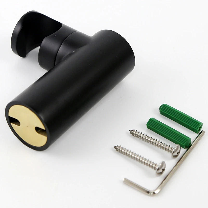 

Bathroom Shower Head Bracket Brass Wall-Mounted Black Durable Portable Shower Holder Bath Accessories