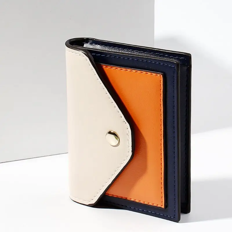 Простой Элегантный женский кошелек из искусственной кожи с застежкой короткий