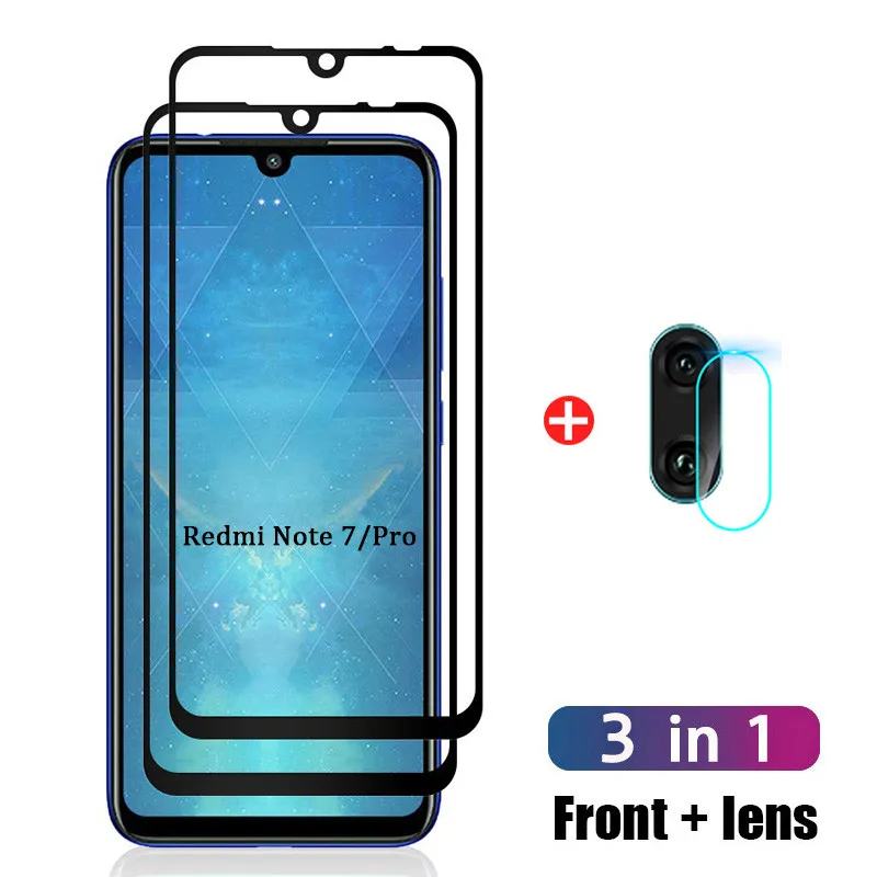 2 шт защита пленка + камера стекло redmi note 7 xiaomi 7pro очки pro glass xaomi аксессуары сяоми