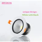 Приглушаемые круглые встраиваемые светодиодные светильники, 5 Вт, 7 Вт, 9 Вт, 12 Вт, 15 Вт, 18 Вт, зеркальные точечные светильники, 110-220 В переменного тока, внутреннее освещение + светодиодный привод