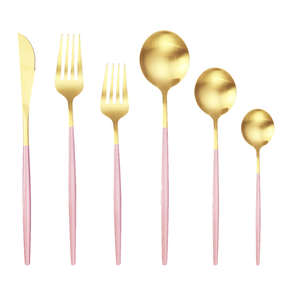 Набор столовой посуды из нержавеющей стали набор 6 предметов матового белого