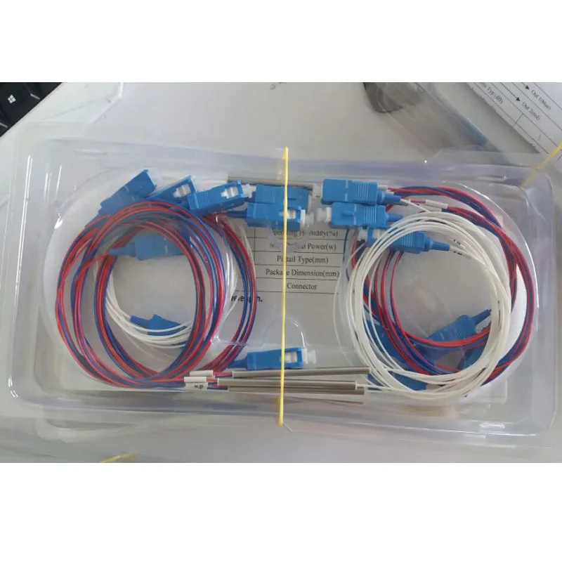 Мини волоконно оптический FBT сплиттер 1X2 с SC/UPC 5/95 10/90 15/85 50/50 20/80 50