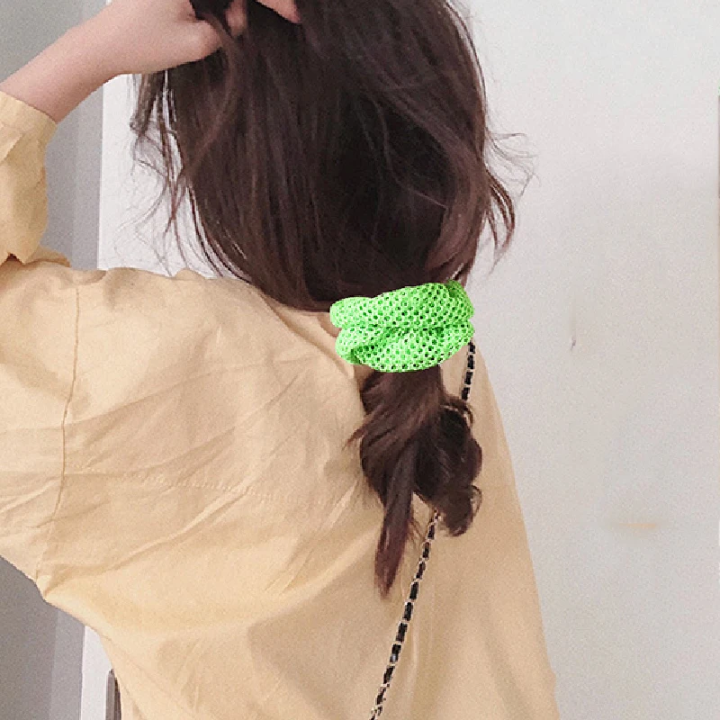 1 шт. модные сетчатые резинки для волос флуоресцентная цветная эластичная