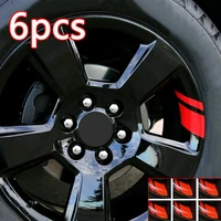 6 x red car reflective wheel rim vinyl decal sticker car accessories for 16 21 universal