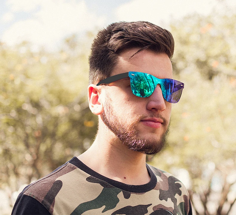 Солнечные очки JackJad без оправы для мужчин и женщин зеркальные модные