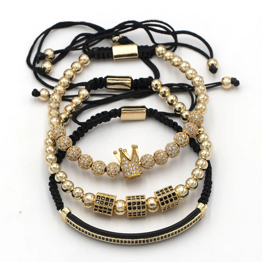 Мужское Ювелирное Украшение с фианитами микро-ПАВЕ очаровательный браслет