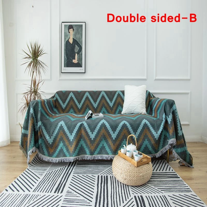 売る ボヘミアンニットソファ毛布椅子ラウンジthrowベッド幾何波タペストリーベッドカバー屋外ビーチタオル旅行大人の毛布