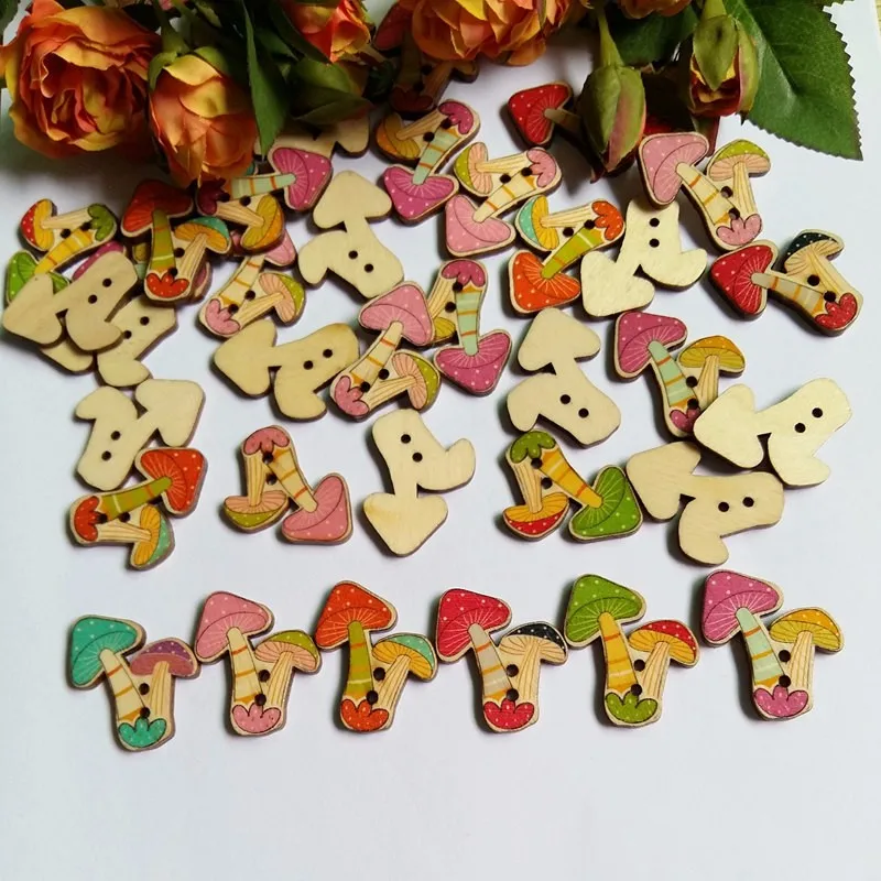 50 шт./упак. разных цветов в виде гриба с декоративными пуговицами для блокнот