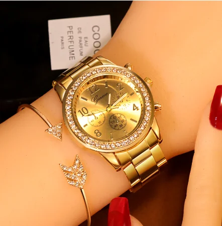 

Reloj mujer Silver Women's Watch Fashion Rhinestone Women Quartz Wristwatch Luxury Ladies Clock Women Watch relogio feminino