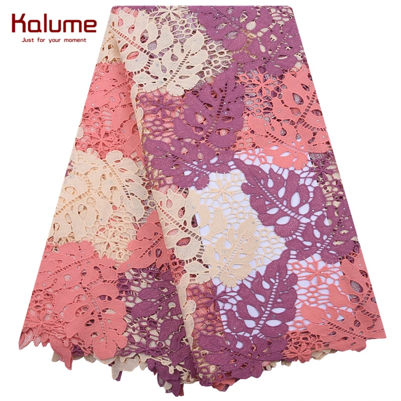 Kalume Новое поступление Многоцветный Африканский гипюр шнур кружевная ткань с
