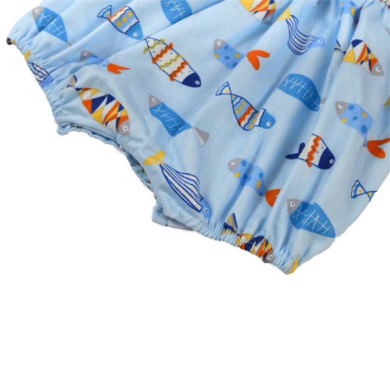 Puresun/модный дизайнерский комбинезон с принтом рыбы для маленьких мальчиков и