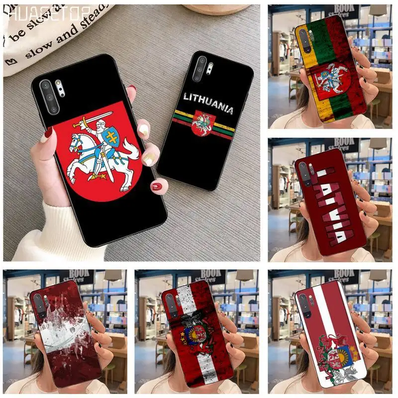 

HUAGETOP Latvia Lithuania Flag Soft Phone Case Cover For Samsung Note 7 8 9 10 Plus lite Galaxy J7 J8 J6 Plus 2018 Prime