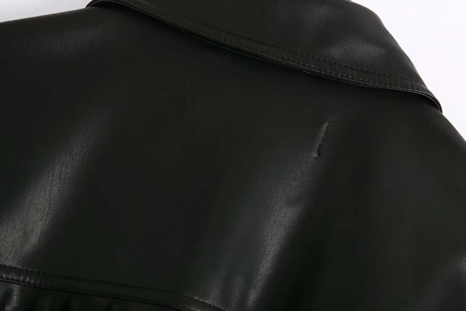 

Famale Clothing Faux Leather Oversize Black Jacket Coats Fashion Slim Sashes Punk Motorcycle Tassel Long Sleeve Chic Tops 2020