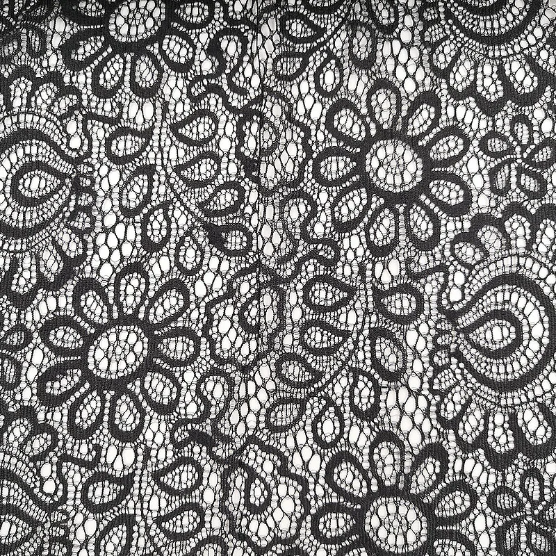 Эластичная кружевная ткань черная/белая 22 см|Кружево| |