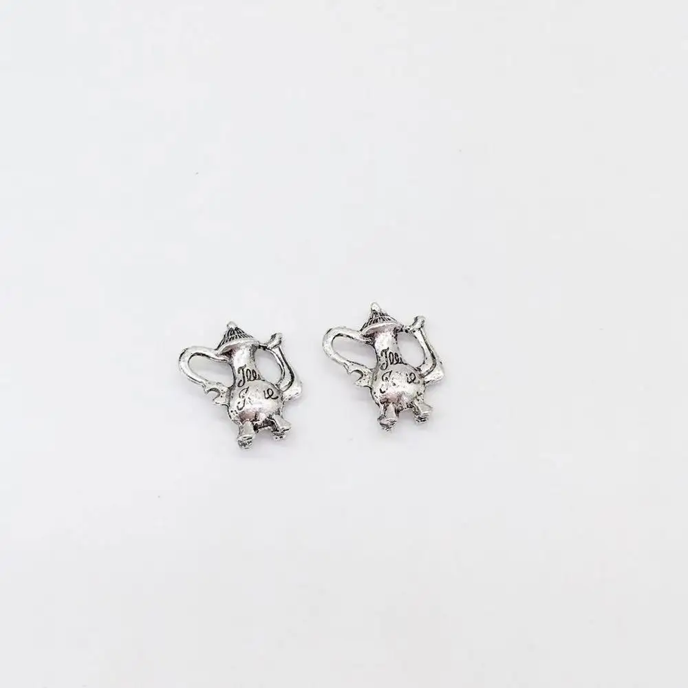 

High quality vintage 10 pcs teapot charms fit DIY handmade necklace earring bracelet charms Jewelry Making accessories