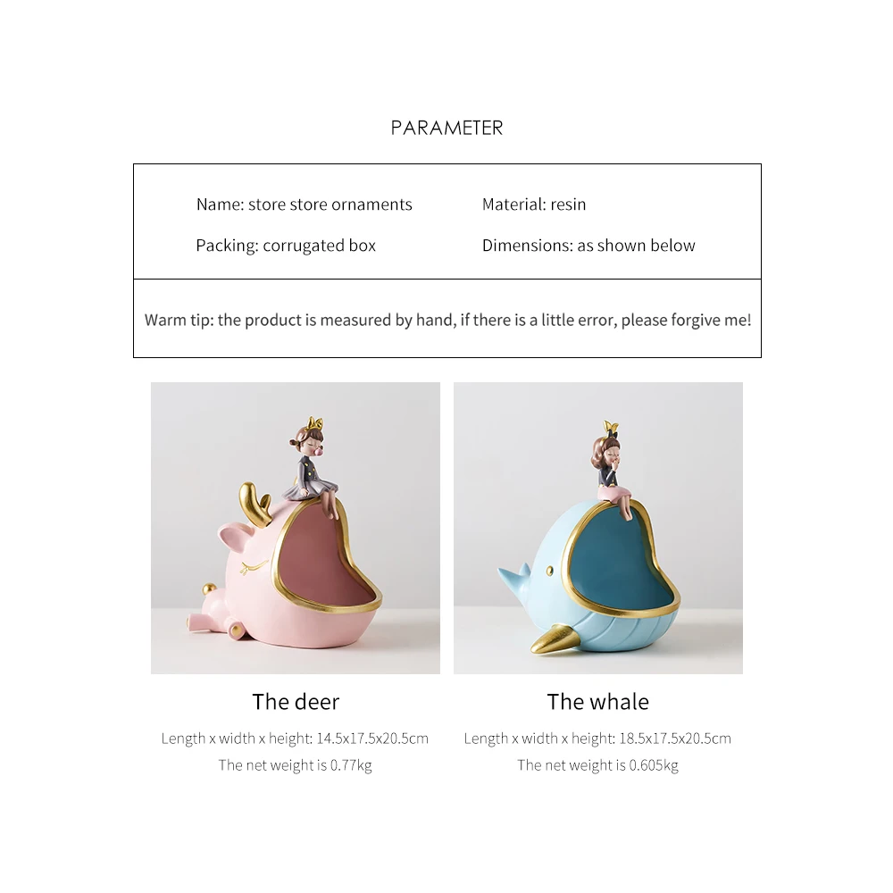 

Fairy Garden Creative Deer Storage Box Resin Animal Model Home Decoration Accessories Modern Girly Bedroom Decoration Gifts desk