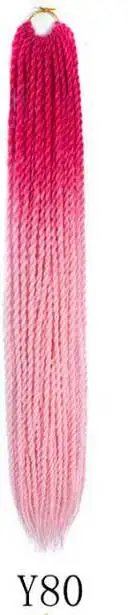 Qphair Ombre Сенегальские вьющиеся волосы крючком косы 24 дюйма 30 корней/упаковка синтетические плетеные волосы для женщин черные кроличьи волосы - Цвет: y80