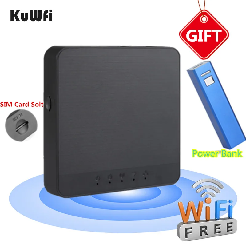 KuWFi Карманный 4G Wi Fi маршрутизатор 150 Мбит/с мобильного Мощность банк Беспроводной