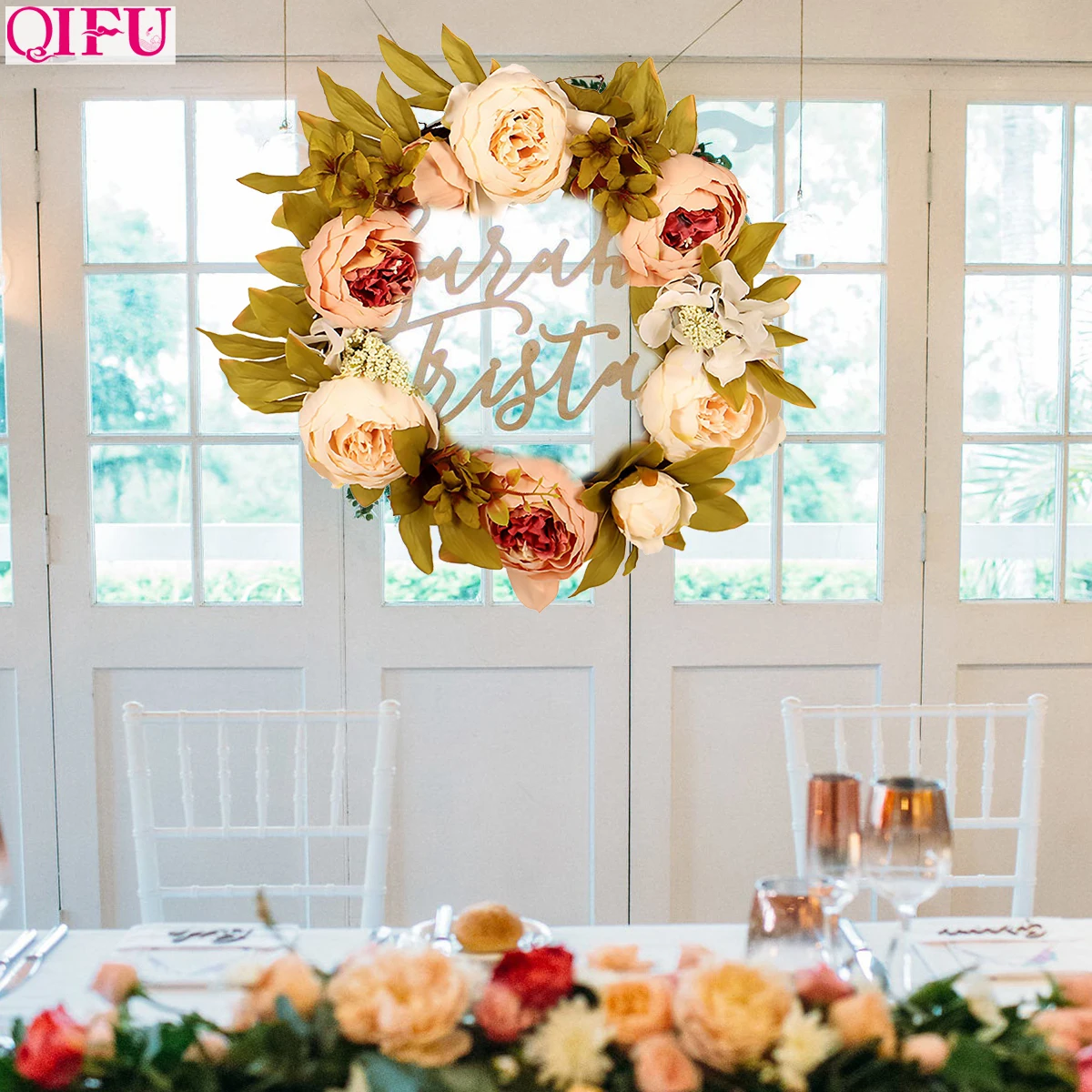 QIFU венок из искусственных цветов Рождественский Декор для дома свадьбы