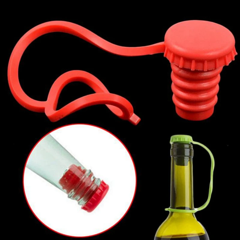 Анти-потеря силиконовой бутылки Пробка висячая кнопка красное вино пивной