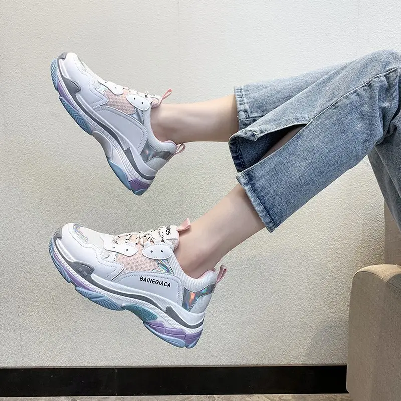 

Brand Sneakers Women Platform Shoes Fashion Breathable Thick Bottom Ladies Trainers Zapatillas De Mujer Chunky Sneakers Woman