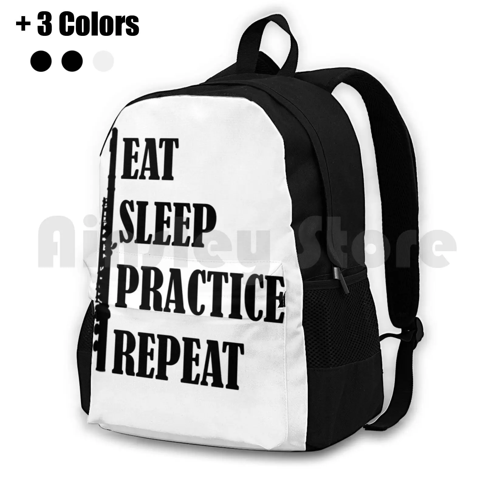 

Eat Sleep Practice Repeat : Flute Outdoor Hiking Backpack Riding Climbing Sports Bag Eat Sleep Practice Repeat Flute Music