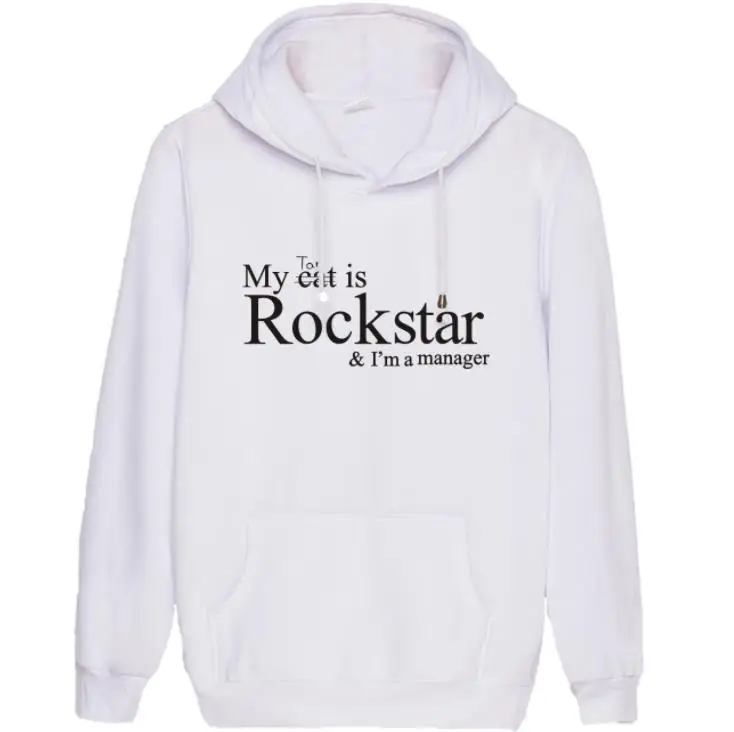 Kpop idols same my cat is a rockstar пуловер с принтом толстовки унисекс модная флисовая/тонкая