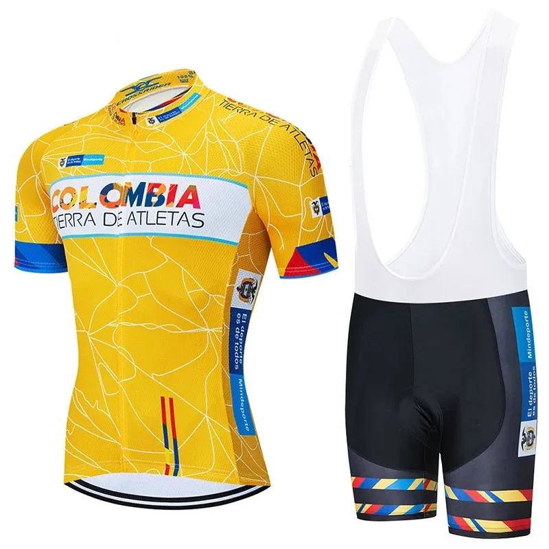 

2020 Colombia Cycling Jersey 9D Set MTB Uniform Bicycle Clothing Ropa Ciclismo Mens Quick Dry Bike Wear Short Maillot Culotte