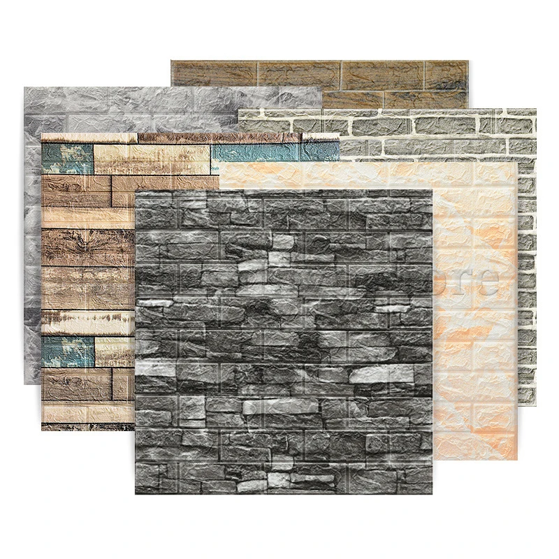 

70x77cm Foam 10 pcs 3d self adhesive panel wall stickers Home decor For bedroom wallpapers for living room Self-adhesive tile