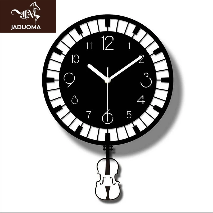 

JADUOMA Wall Clock Nordic Acrylic Wall Watch With Swing For Home Decoration Creative Silent Movement Duvar Saati Modern Design
