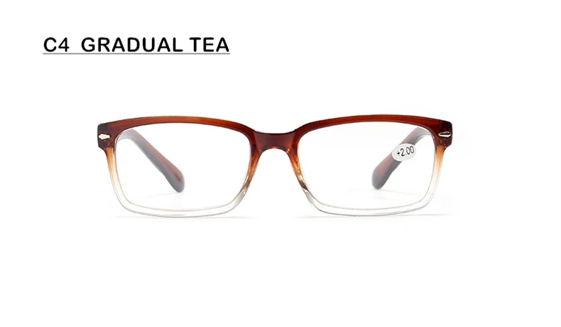 SWOKENCE Retro Reading Glasses Women Men Brand High Quality Presbyopia Eyeglasses With Dioptre+1.0 1.5 2.0 2.5 3.0 3.5 4.0 R132 - Цвет оправы: C4  GRADUAL TEA