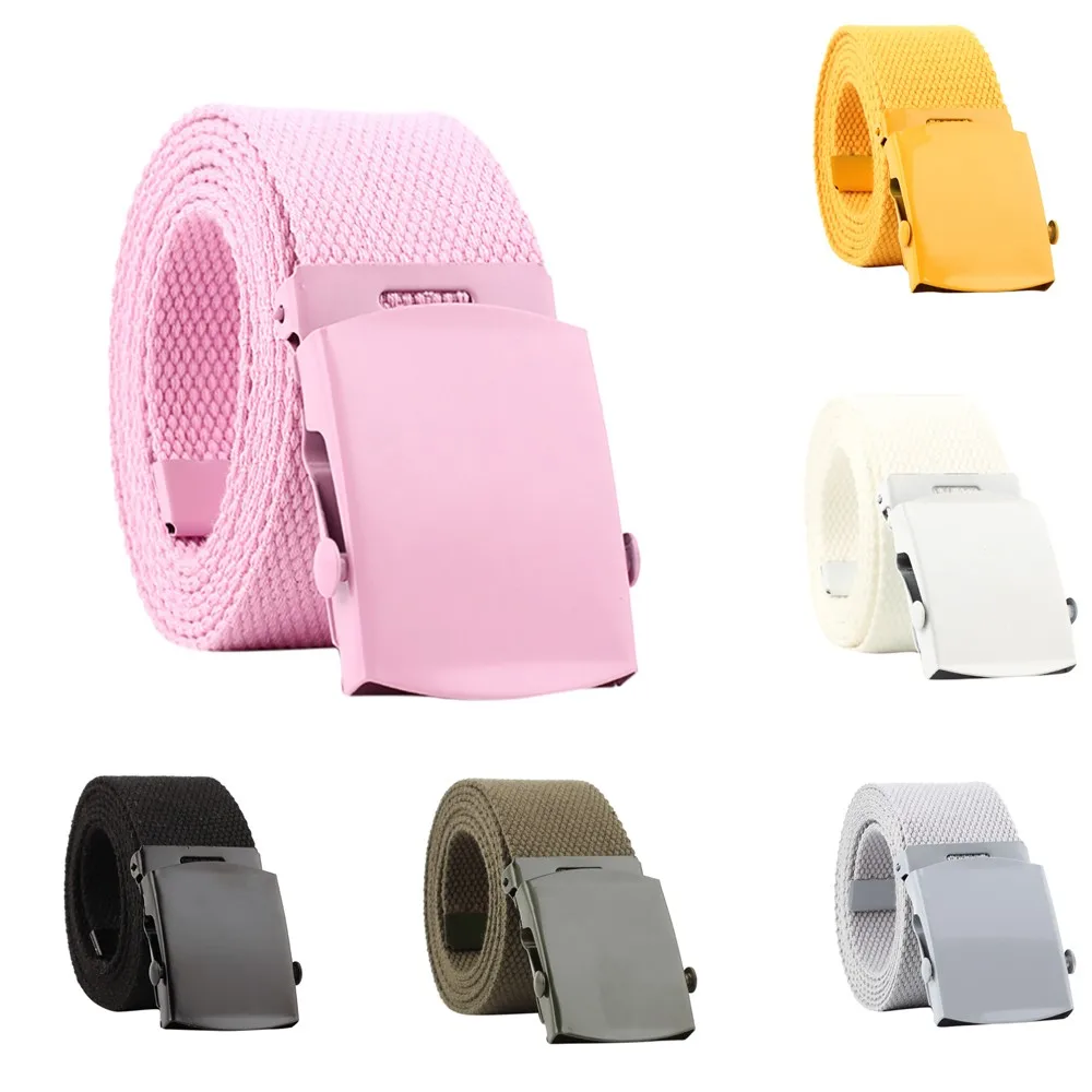 

top selling product in 2020 Men Women Automatic Fashion Nylon Belt Buckle Fans Canvas Belt Support Wholesale and Dropshipping