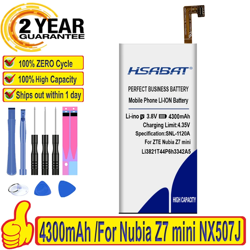 Аккумулятор HSABAT 4300 мАч для смартфона ZTE Nubia Z7 mini NX507J Blade S6 5 0 дюйма G717C G718C | Мобильные