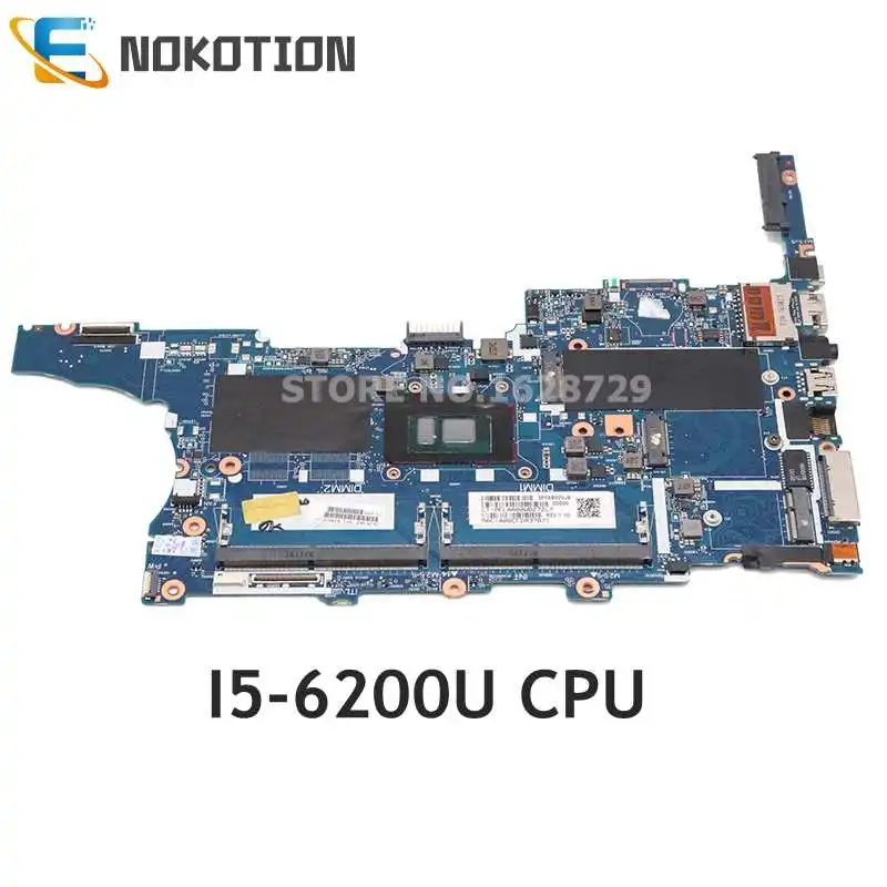 

NOKOTION For HP EliteBook 840 G3 Laptop Motherboard I5-6200U CPU DDR4 826805-001 826805-601 6050A2728501-MB-A01