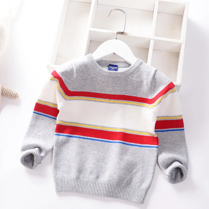 

Вязаный свитер для мальчиков, Осень-зима, с круглым вырезом