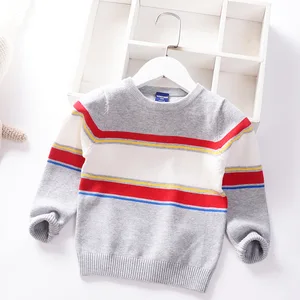 Вязаный свитер для мальчиков, Осень-зима, с круглым вырезом