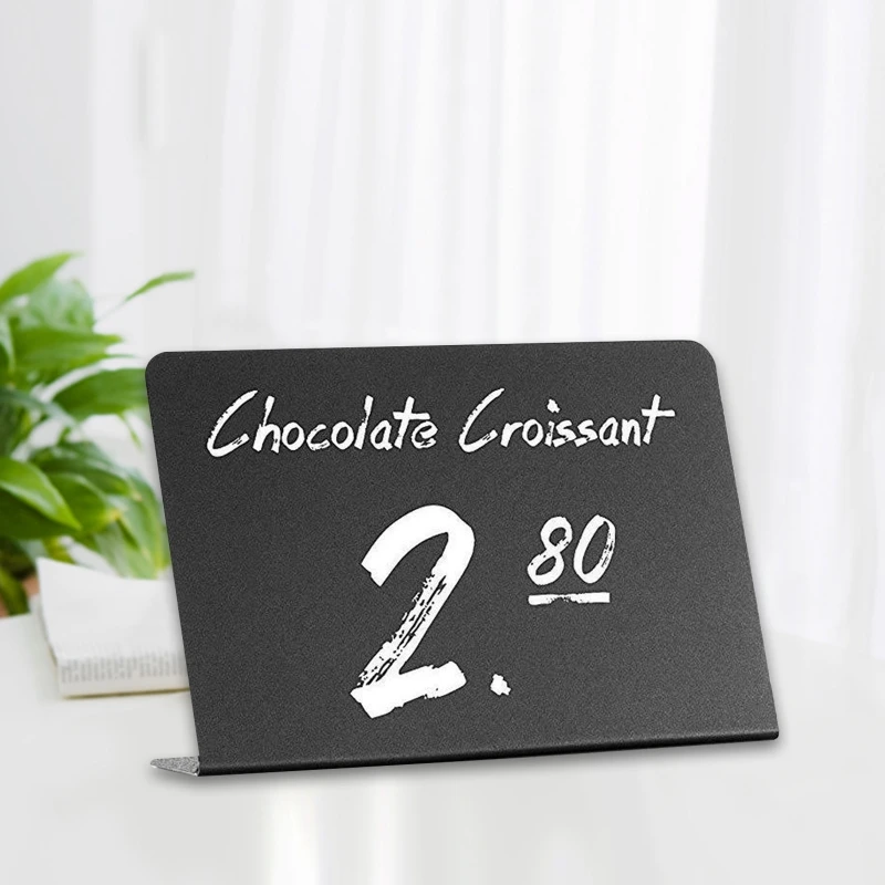 

10 Pack Rustic Acrylic Mini Chalkboard Signs - Easy to Write and Wipe Out - for Liquid Chalk Markers and Chalk - Small - - 32CB