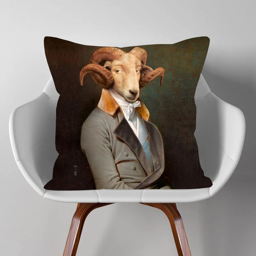 Наволочка для подушки в скандинавском стиле с изображением зебры лошади лисы