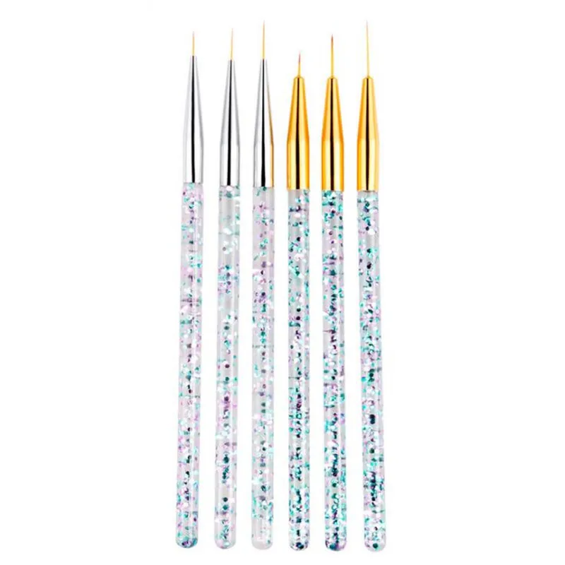 

3Pcs Acrylic French Stripe Nail Art Liner Brush Set 3D Tips Manicure Ultra-thin Line Drawing Pen UV Gel Brushes Painting Tools
