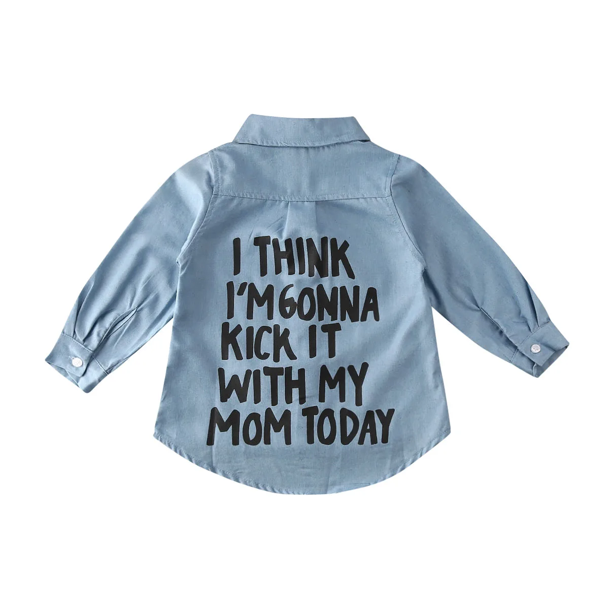 Черный Baby Summer Clothing Toddler Kids Baby Girl Winter Clothes Denim Tops T-Shirt Warm Coat Letter Long Sleeve Shirt 2-7T - Цвет: Черный