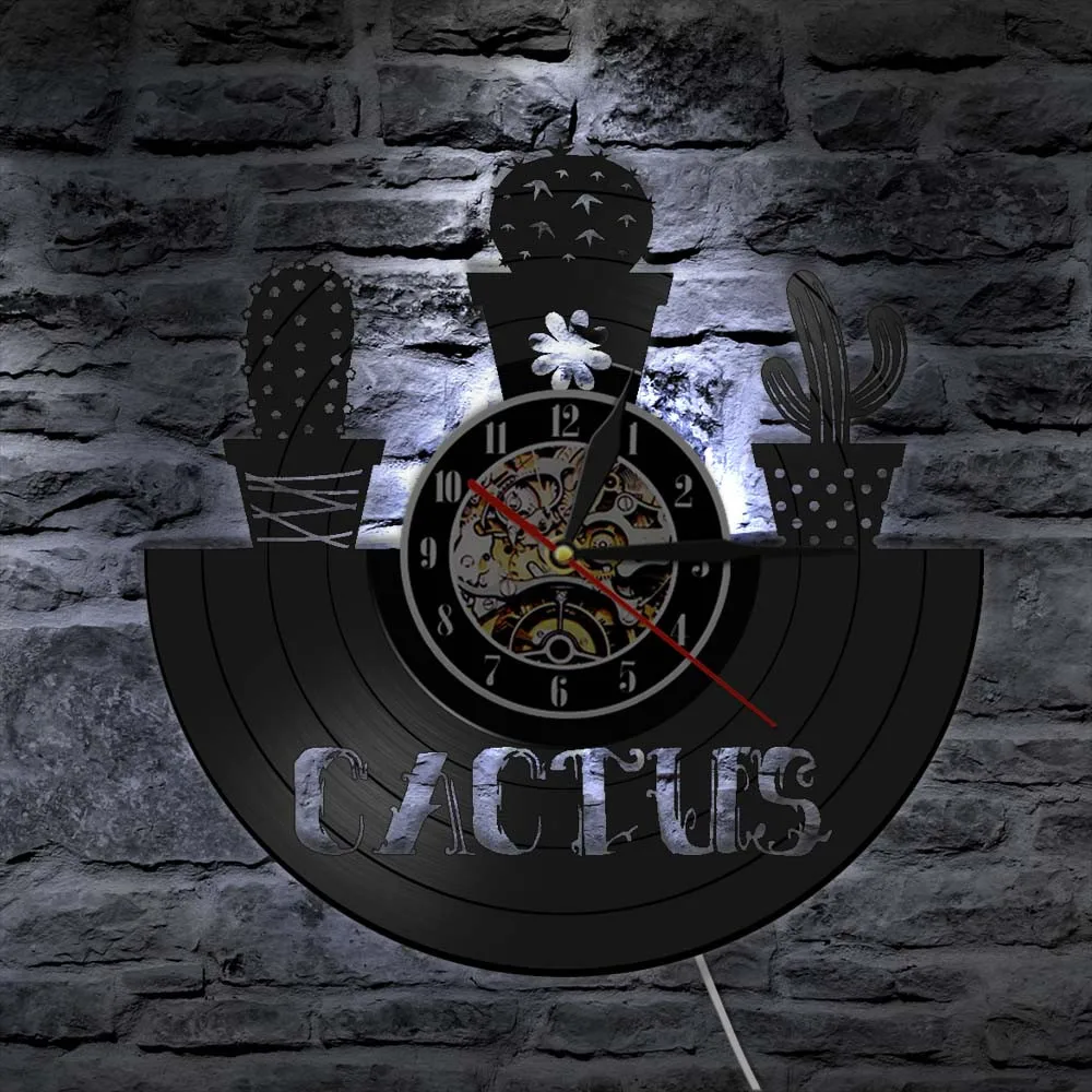 Кактус цветочный горшок искусство кактус винтажная виниловая пластина