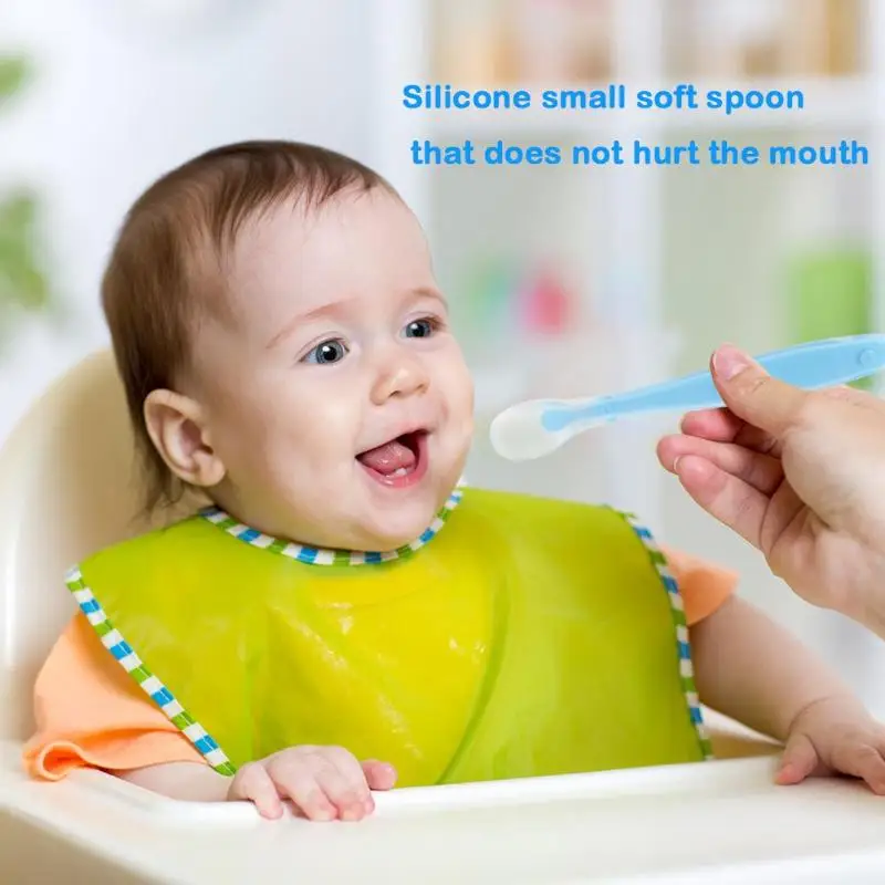 Ложки для кормления младенцев детская посуда мягкий силиконовый ковш супа